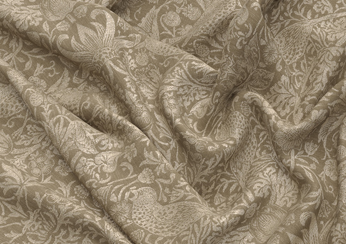 William Morris At Home Strawberry Thief, Woven Walnut - Twist&Fit Roman Blind - Image 4